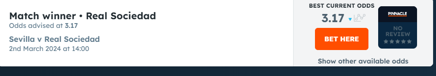 T_Foot_Master's tweet image. "Friday's Bet of The Day "    
 2 March / Spain Liga 1
 Sevilla vs Real Sociedad   
Real Sociedad to win @ 3.17
@Pinnacle 

#FreePick #BOTD like retweet