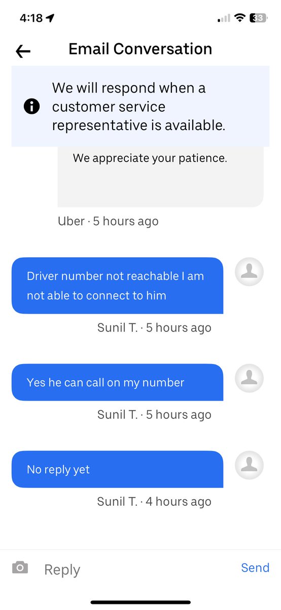 trisalsunil's tweet photo. @Uber_India can you look into my complaint of expensive loss item on 22-02-2024. Today since morning  I am not able to get any answer on your appand no confirmation also not on recording telephonic on escalation phone numbers given .this is harassment https://t.co/njQGA8UF9A