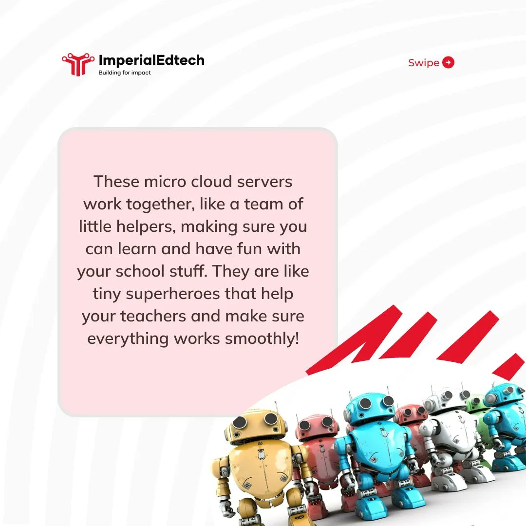 imperialedtech's tweet photo. π Ever wondered how Micro Cloud Servers work? Picture them as your team of tiny tech superheroes, ensuring learning and fun go hand in hand! Ready to explore this digital magic? Let's dive in! #MicroCloudMagic #EdTechFun #cloudserver https://t.co/LdQott6tsL