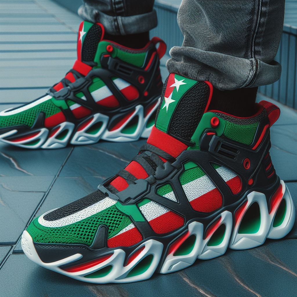 Here trying to design a sneaker with the Kenyan flag.

It's fun. 

Let's see another option. #EliudKipchoge #RIPKelvinKiptum