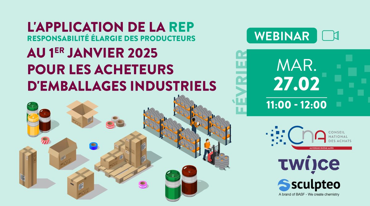 🌟 Info intéressante 🌟

Faites-vous partie du secteur de l'emballage industriel ? Vous voulez connaître votre rôle en matière de développement durable ? 📦

Rejoignez-nous ce mardi 27.02 pour un webinaire organisé par le CNA.

C'est par ici 👉hubs.ly/Q02m1Zf50