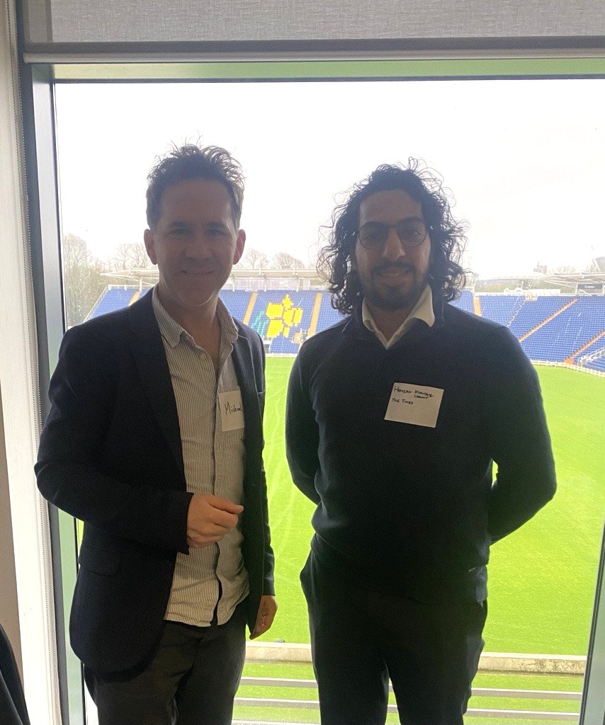 Fantastic to see teacher and student together again. Hamzah Khalique-Loonat (UCL History 2020), now a Times journalist, with Dr Michael Collins @WindrushCricket, at today’s “Cricket in a Post-ICEC World” conference, Cardiff #CRN2024🏏