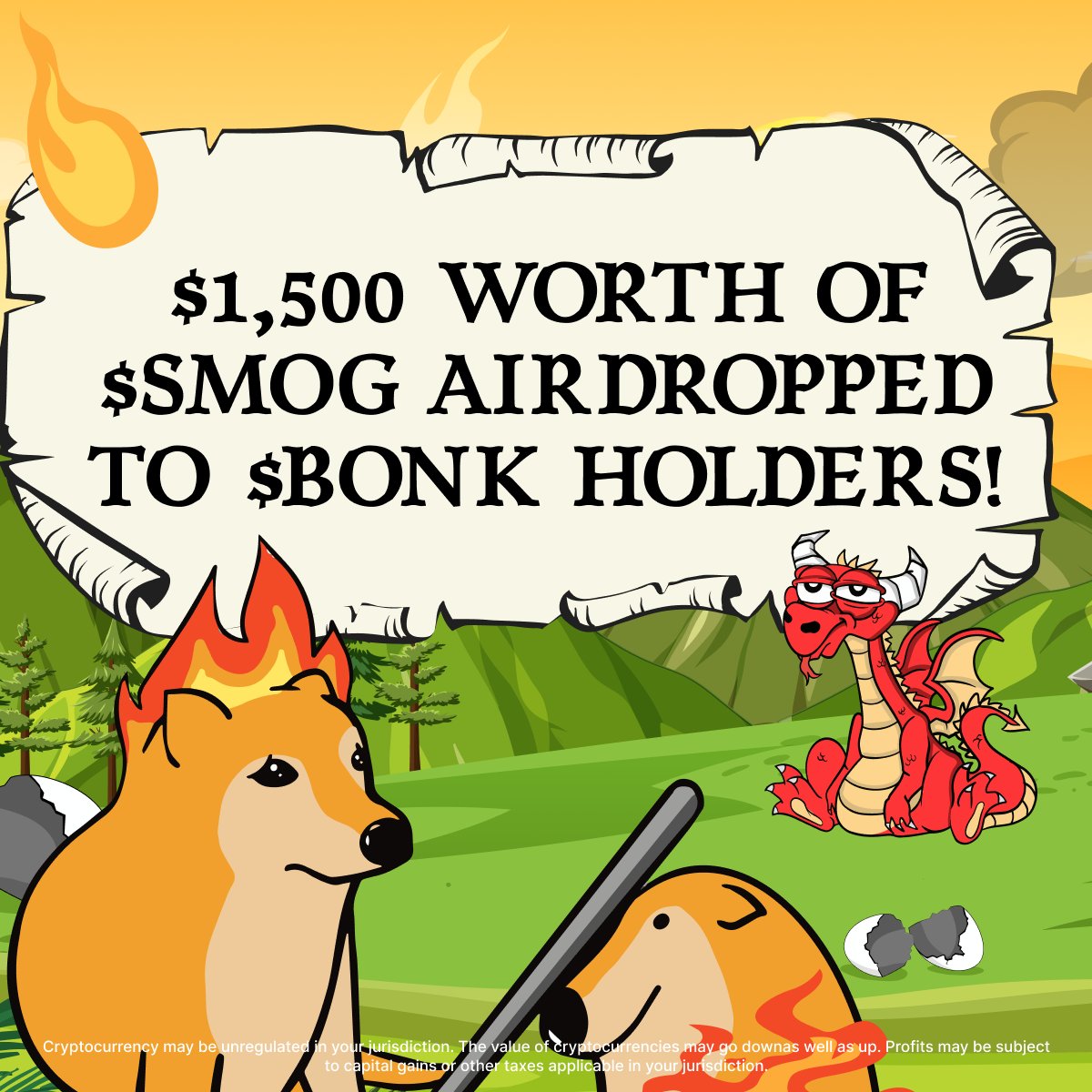 SMOGToken's tweet photo. $1,500 in $SMOG #Tokens has just been airdropped to @bonk_inu #Hodlers! 🚀

Who should be next on our radar for the #Solana #Memecoin community #Airdrop? 🌪️🐉

Tag them below! ⬇️ https://t.co/shRIneh9Gk