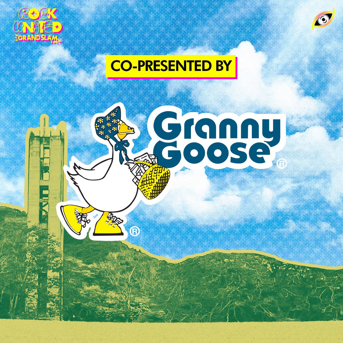 Co-presented by:

Universal Robina Corporation and their participating brands:
C2 Cool and Clean
Cloud9 Philippines
Hello Chocolate
Granny Goose

#RockUnited2024 🏆
#GrandSlam 💥
#UPLBFebFair2024
#grannygoosekrrrrunch
#HelloHappyEasingEasy
#TiramisuFunwithNips