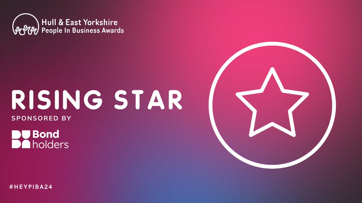 🏆 #HEYPIBA24 🏆 Our #RisingStar award is sponsored by #Bondholders ⭐ Thanks to them, we're able to celebrate the talented Hull and East Yorkshire people at the beginning of their careers! Nominate your #RisingStar for FREE today👇 pibawards.com/nominate