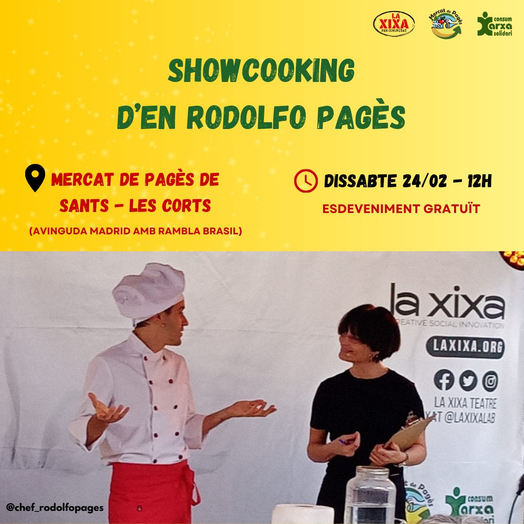 MercatDePages's tweet photo. 🌿🥦🙌Dissabte i diumenge us esperem a Mercat de Pagès. Ens trobareu:

Dissabte 24/02 de 10h a 14:30h
📌Sants - Les Corts

@Lleialtat @mercatpagesants @escolaArcadia @HabitatgeSants @ablescorts

#Alimentsdeproximitat #XarxadeConsumSolidari https://t.co/aAQN1gp7lZ