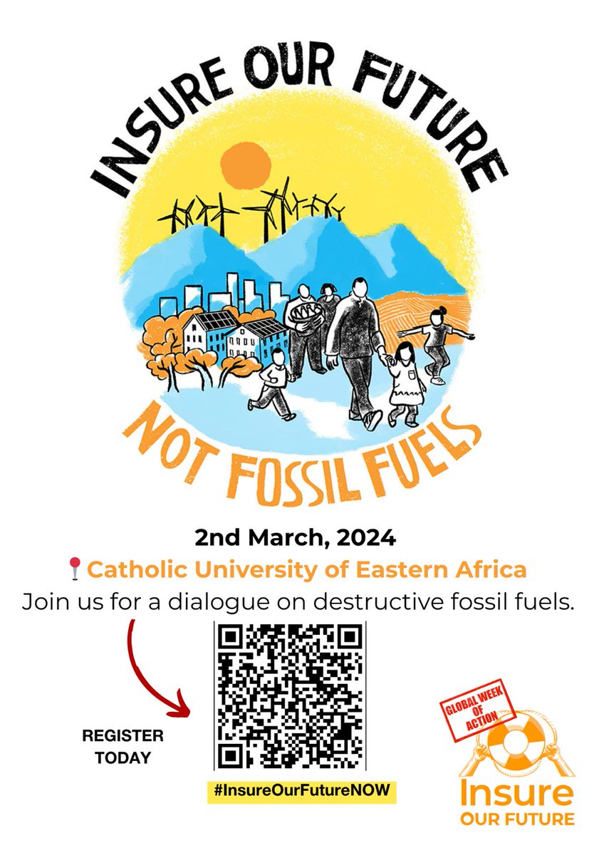 'The choices we make today will determine the world our children inherit tomorrow. Let us act boldly and decisively to ensure a fossil-free future for generations to come.' Join us on 2nd March at Catholic Univeristy as we dialogue on how to make our future a fossil free one.