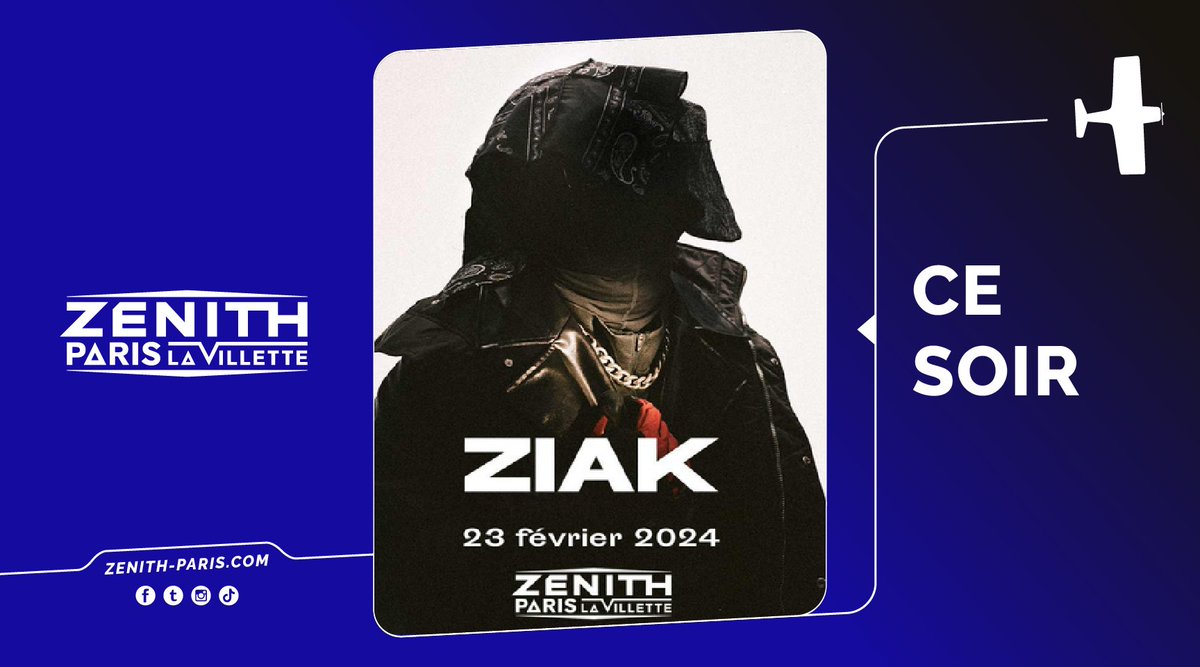 ⏲️ H O R A I R E S ⏲️

Ce soir retrouvez le talentueux rappeur du 91 Ziak au <a href="/Zenith_Paris/">Zénith Paris - La Villette</a> !

➡️ 18h30 : Ouverture des portes
➡️ 20h00 première partie : <a href="/SamTiba/">samtiba</a>
➡️ Ziak : 20h50

Bon show 😎