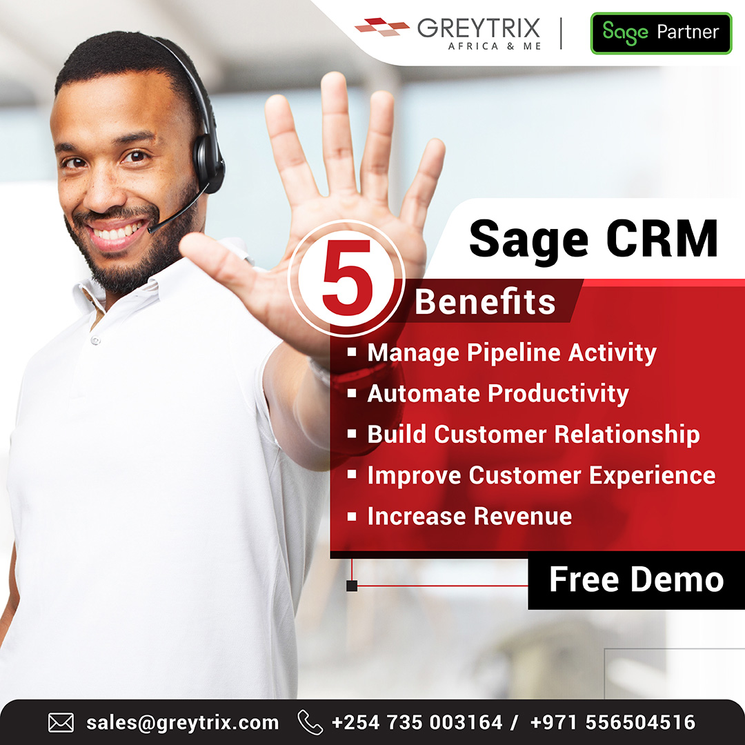 GreytrixAfrica's tweet photo. Strengthen customer relationships with a powerful #SageCRM solution.
Know More - https://t.co/GsUIfw7gLO
#CRMSoftware #GreytrixAME #SageSolutions #BusinessSoftware #CRMIntegration https://t.co/ti9qrTm8dH