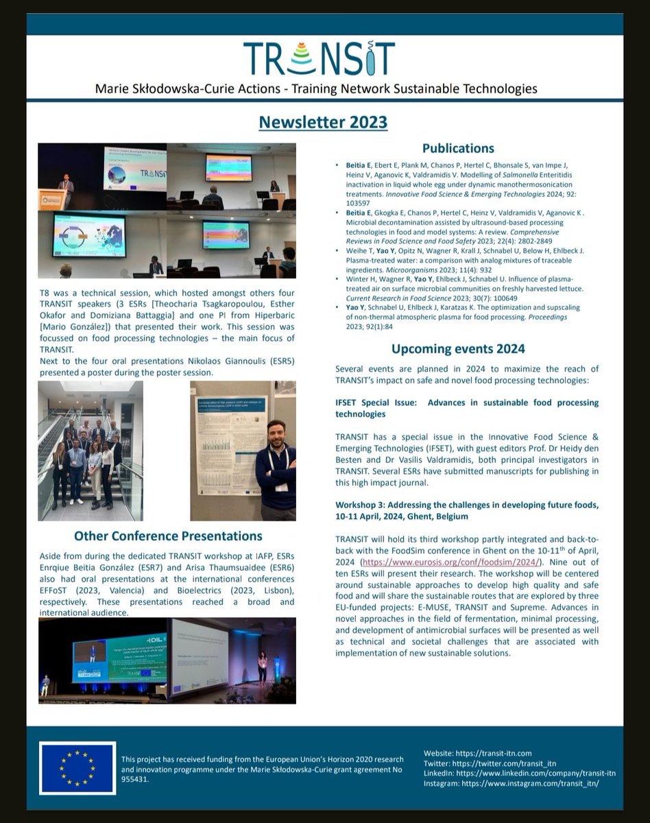 TRANSIT Newsletter 2023. 
Updates on ERS's work.