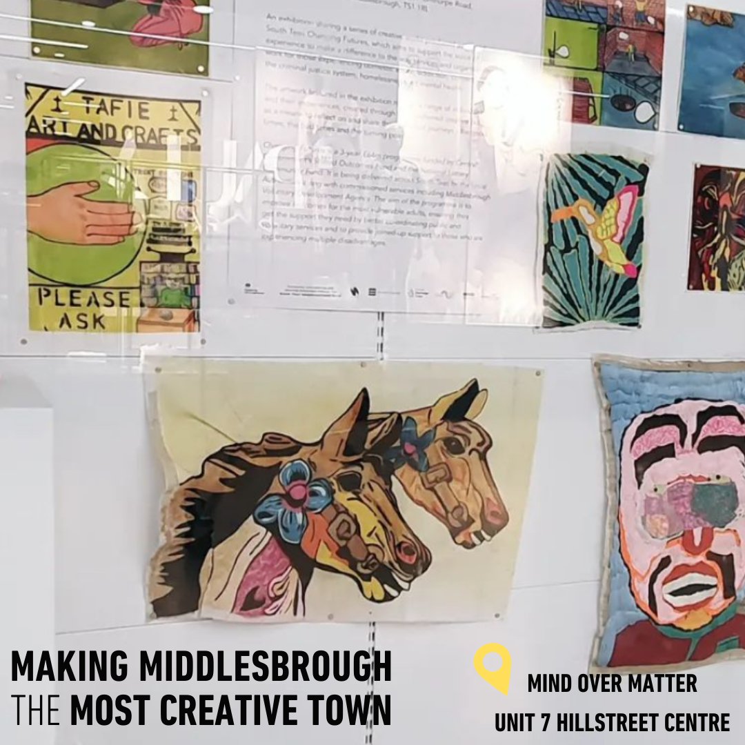 🎨 Don't miss #mindovermatter at @navigatornorth's Unit 7 @hillstreetcentre! 🌟 Featuring stunning artwork by male prisoners, it's a must-see! Thanks to @shirleywellsart and @fuzzy_bridge_ltd. Be inspired by the power of art! 🖼️✨ #ChangingFutures #MiddlesbroughArt