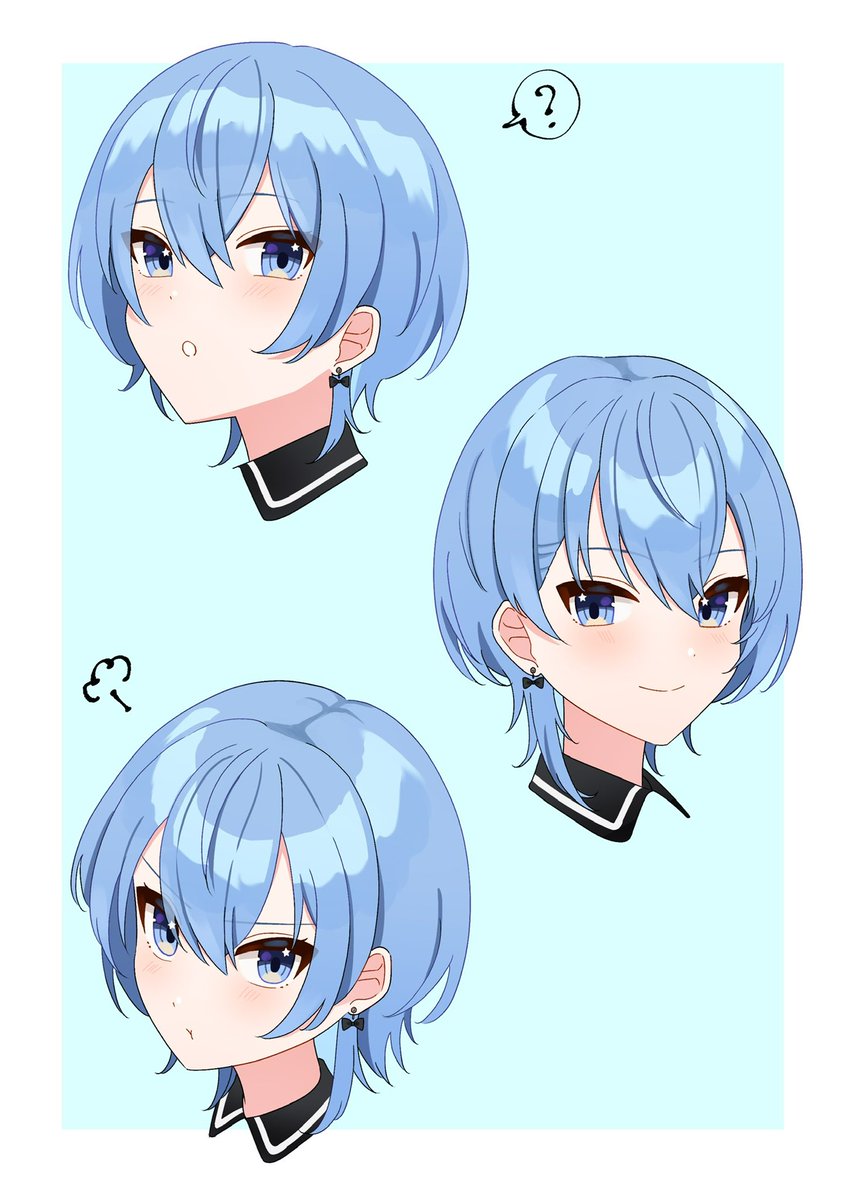 hoshimachi suisei blue eyes alternate hair length earrings 1girl blue hair jewelry alternate hairstyle  illustration images