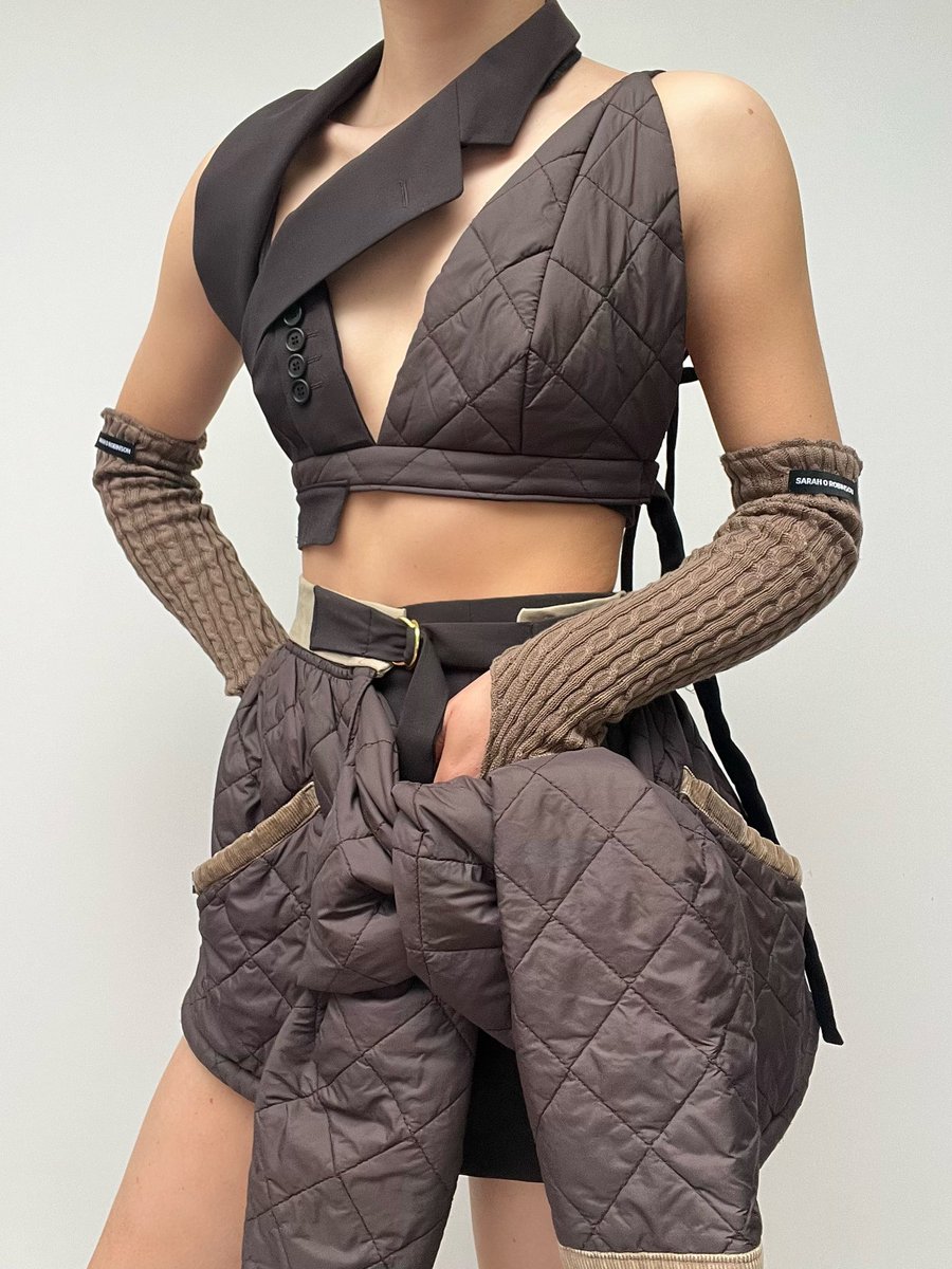 SarahORobinson_'s tweet photo. The FINAL release from our 10 X 10 campaign is here and now available for purchase!

A full mixed preloved blazer &amp; quilted jacket set and since it’s the last release of our campaign we are including a FREE PAIR of our Cable Knit Arm Warmers!

#upcycle #sustainablefashion https://t.co/zldKlSvMko