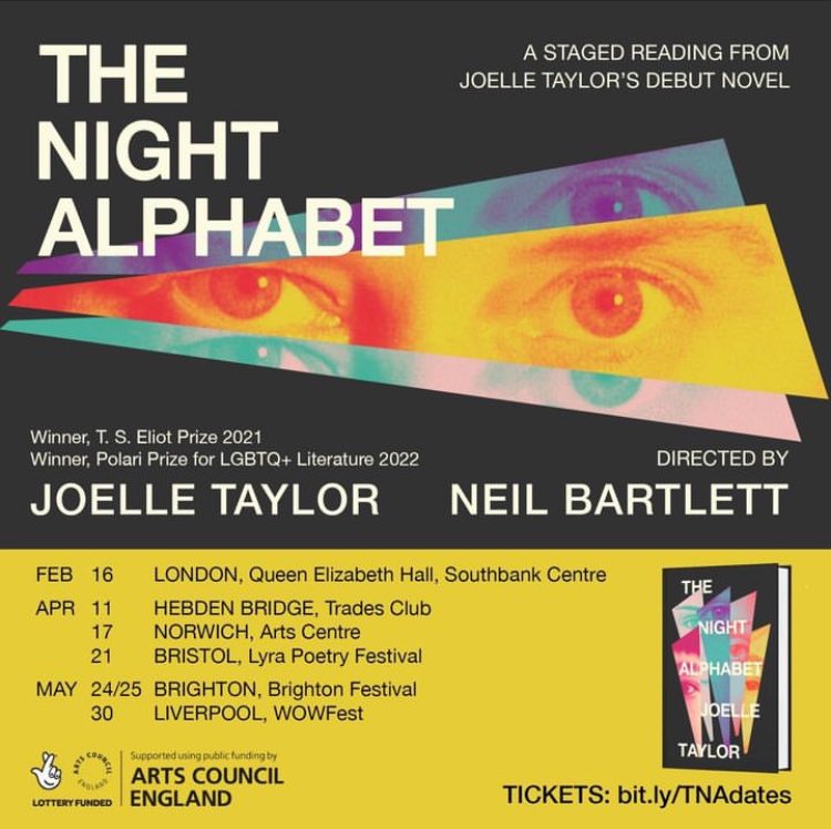 We’re taking the staged reading of The Night Alphabet on a tour of big venues across the UK, with dates in Scotland, Wales, and music festivals to be added. Hope to see you there