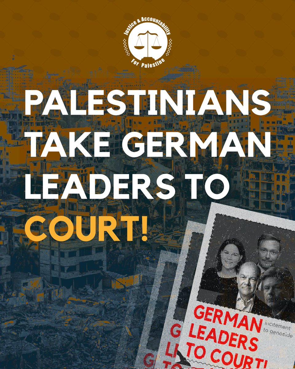 🚨PALESTINIANS TAKE GERMAN LEADERS TO COURT!🚨
Today, Palestinians filed a criminal complaint against German government officials for aiding and abetting genocide against the Palestinian people in Gaza.
Charges were filed at the Office of the Federal Prosecutor in Karlsruhe by a