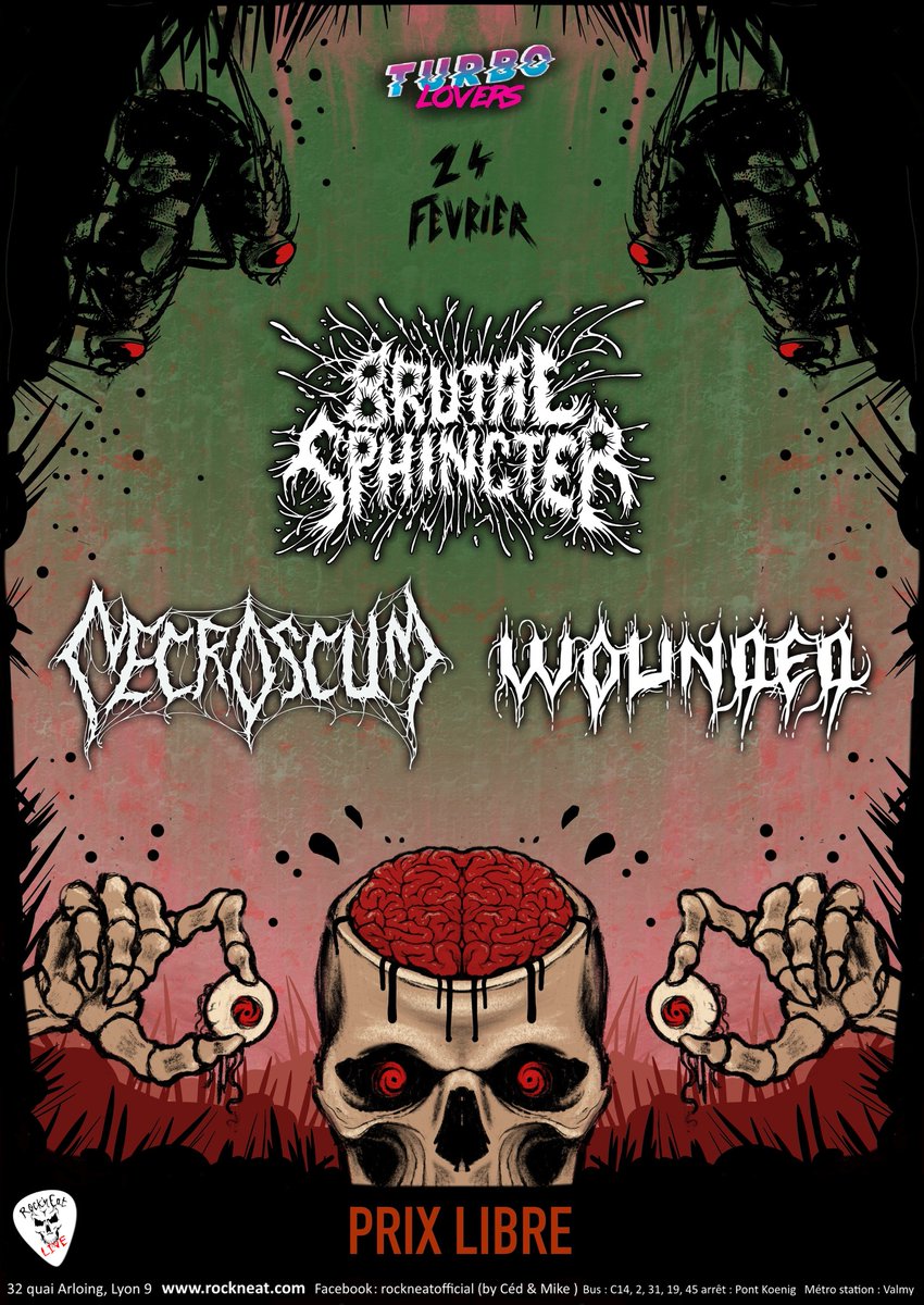 leoeole's tweet photo. Hello! 
Avec mon groupe Wounded, on fait notre première date à Lyon au rock n eat demain soir, si ça vous botte. Ce sera riche en death metal, avec un son qui tronçonne sévère, pis la soirée se poursuit avec Necroscum et Brutal Sphincter🔥
évènement fb : https://t.co/yEqqGgMD7p https://t.co/RcPLgqrxwh