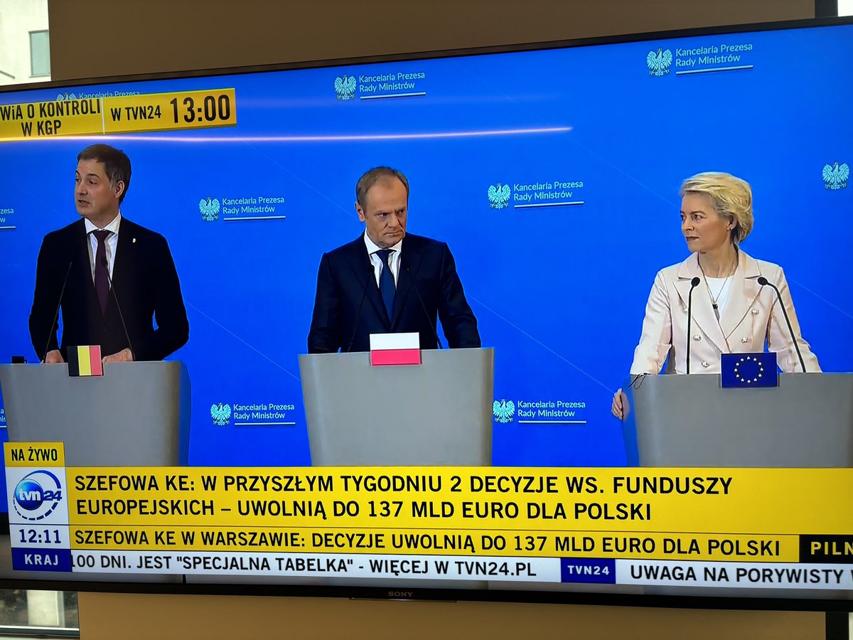 Fantastyczne wiadomości dla Polski! Gigantyczne pieniądze z funduszy unijnych🇪🇺 zostaną uwolnione. 137 mld € z KPO i funduszy spójności wreszcie trafią do naszego kraju. Doskonała robota rządu w ostatnich dwóch miesiącach dała efekt. 
Tak długo czekaliśmy na te fundusze