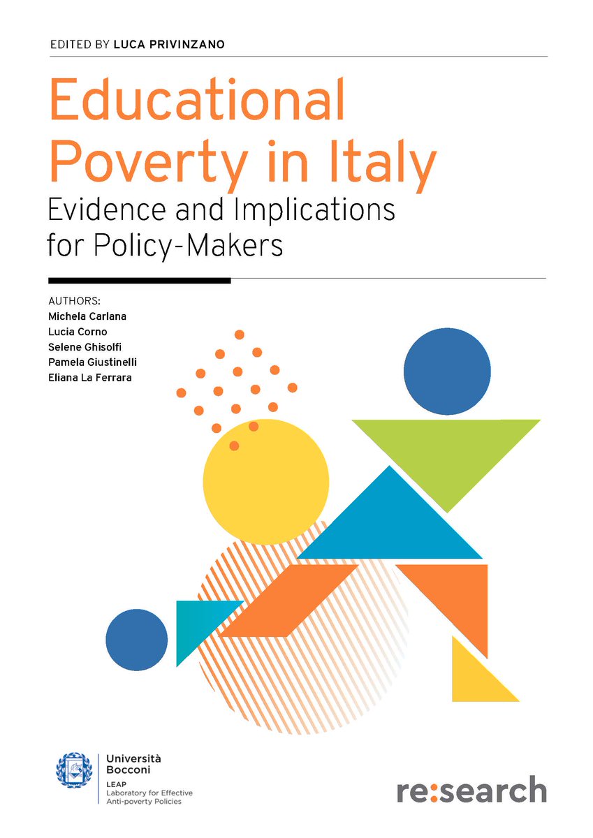 We are glad to announce that the first LEAP Policy Brief is now out! In this e-book, we present our work on educational poverty in Italy, offering evidence on innovative interventions aimed at enhancing education quality. Download it here ➡️ egeaeditore.it/ita/prodotti/_…