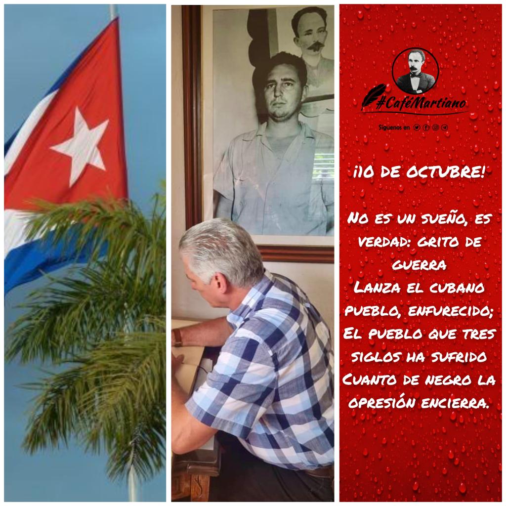 Buenos días 🇨🇺 #CaféMartiano En días de Patria, hablemos de las grandezas por Cuba, del deber de salvarla como ellos: ✍'y mi deber, mientras me queden pies, el deber de todos nosotros, mientras nos queden pies, es ponernos en pie, y decir: “¡presente!”'. #CubaViveEnSuHistoria