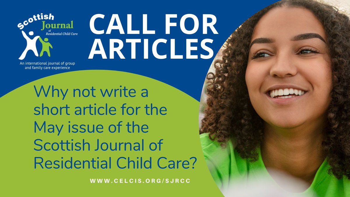 Would you like to write a short article for the spring issue of the Scottish Journal of Residential Child Care? This could be an account of practice or research, a critique of policy, a review of a conference or an essay: buff.ly/4bJgKor  #SJRCC