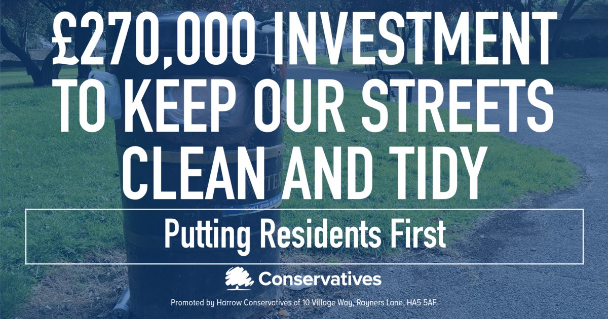 We’ve permanently increased the funding for street cleaning by £270,000, which will help to keep our neighbourhoods clean. When #Labour controlled #Harrow, they only increased street cleaning funding temporarily, right before Council elections, as a cynical gimmick for votes.