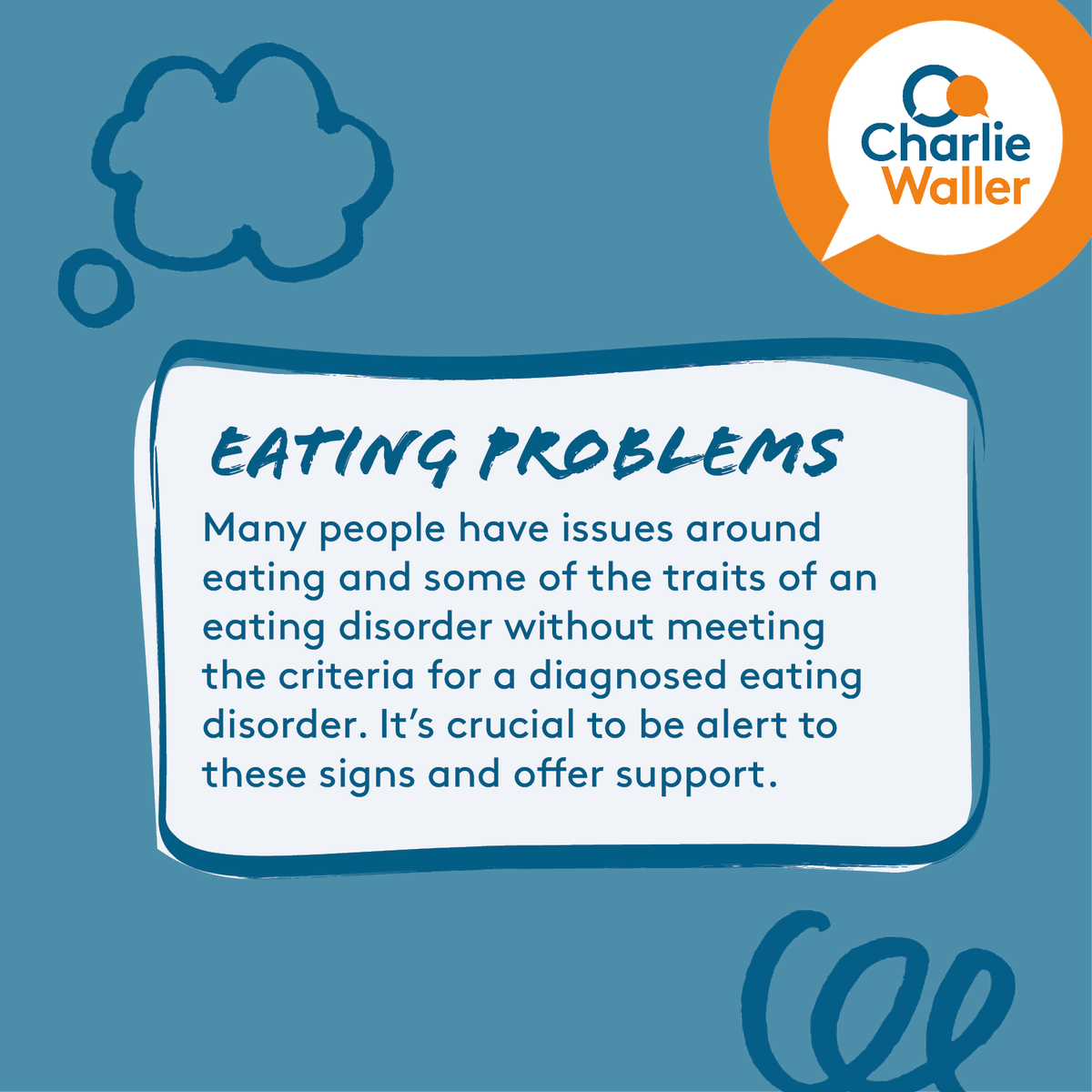 Diagnosed or not, young people with eating problems of any nature or severity are deserving of support. If you’re a parent and worried about your child's eating, join our free online workshops to learn how to support them. charliewaller.org/what-we-offer/… #EatingDisorderAwarenessWeek