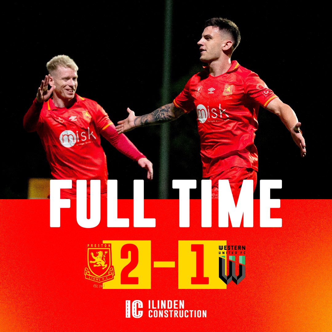FULL TIME 🔴🟡

A strong second half and a great team performance from the lads, see's us secure 3 home points against Western United 💪

⚽️ Connor Bell
⚽️ Aaron Anderson