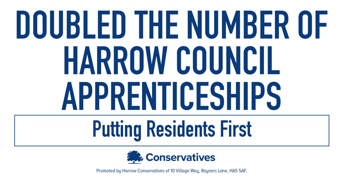 #Harrow’s #Conservative Council has doubled the number of #apprenticeships offered by the authority. We are working hard, in support of the government’s ambition to drive up apprenticeship numbers, to increase the employment and skills opportunities available to our young people.