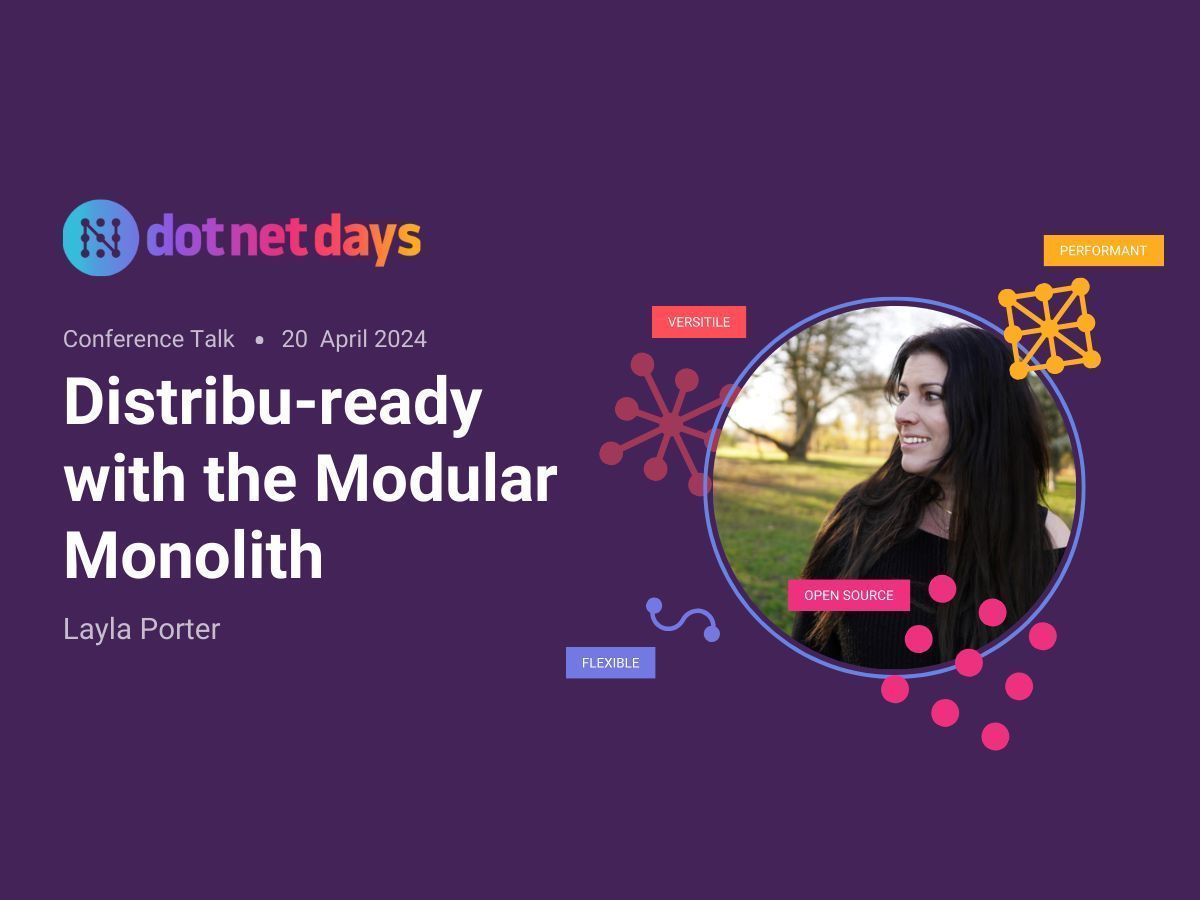 dotnetdaysro's tweet image. Are you struggling with vast complexity due to the pre-emptive implementation of a #distributedarchitecture? Join @LaylaCodesIt at #dotnetdays to discover the #modularmonolith approach and future-proof your application with minimal complexity.
👉 dotnetdays.ro
#dotnet
