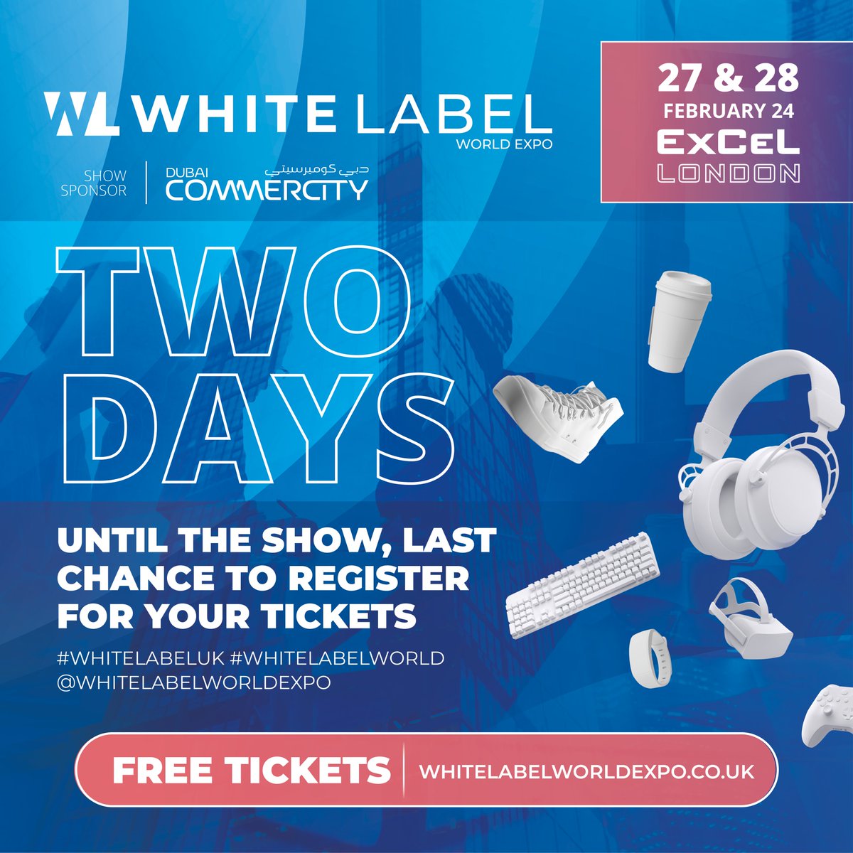 Excitement building! Just 2 days until the White Label World Expo on Feb 27-28 at ExCeL London! Don't forget: Ticket confirmation, industry friends, business cards, comfy shoes. Secure your tickets now: tinyurl.com/bdhdhfpk See you in 2 days! 👋 #WLWE2024
