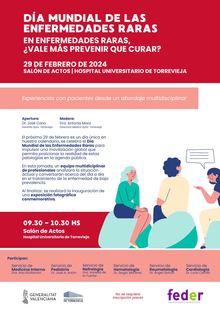 El próximo 29 de febrero es un día único en nuestro calendario, se celebra el Día Mundial de las Enfermedades Raras para impulsar una movilización global que permita posicionar la realidad de estas patologías en la agenda pública ♥️🙌🏻 <a href="/GVAsanitat/">GVA Sanitat</a> ¡Te esperamos! ✍🏻