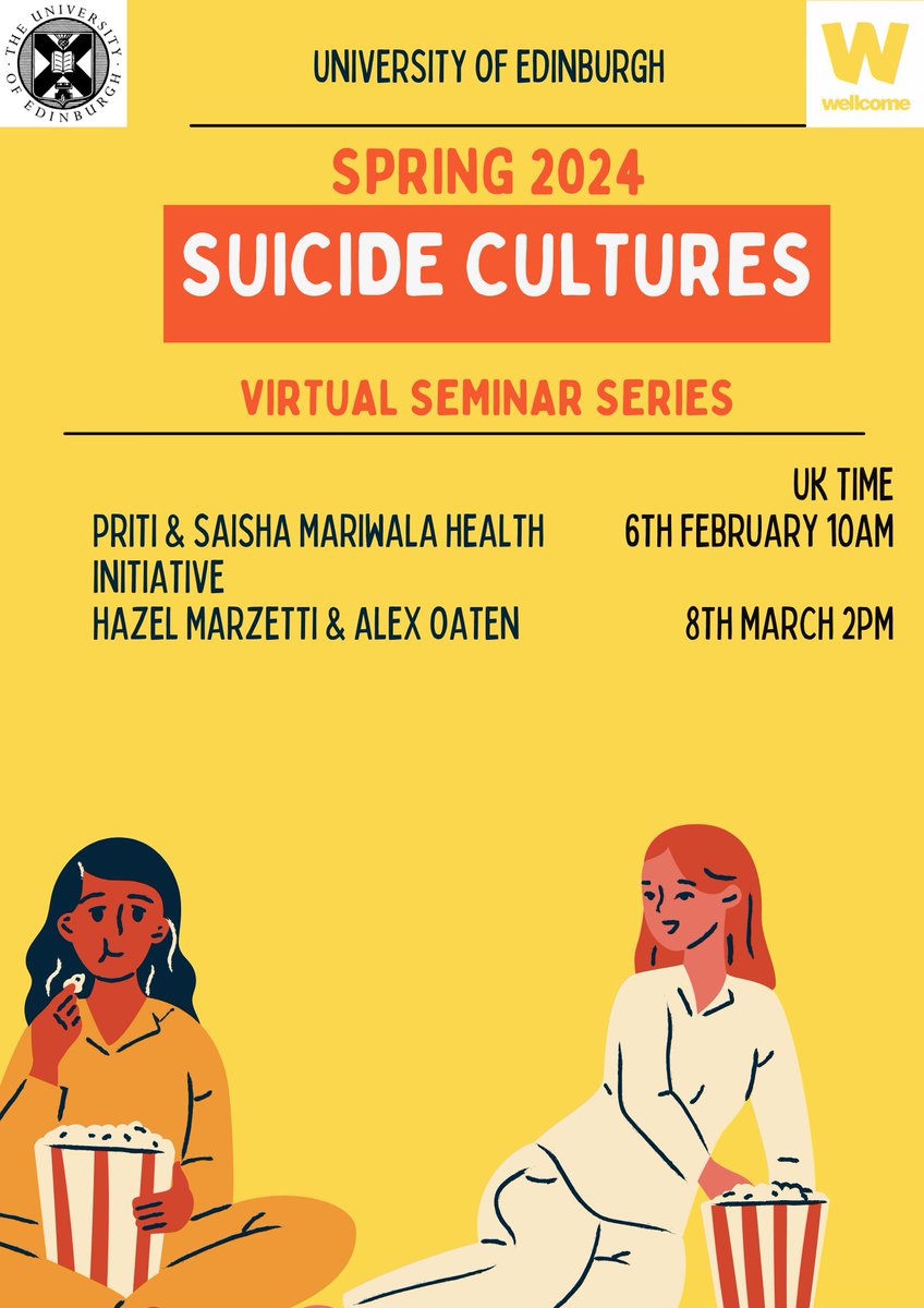 Our next Suicide Cultures seminar is with @SuicidePolitics team @HazelMarzetti and Alex Oaten on Friday 8th March 2pm UK time. events.bookitbee.com/suicide-cultur… They will share their research over the past 3 years and ask 'is suicide prevention political?'