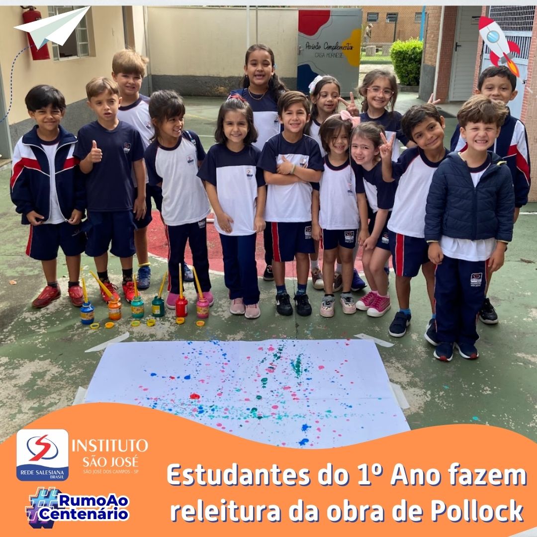 InstitutoSJC's tweet photo. Os estudantes do 1º ano realizaram a releitura da obra de Pollock, explorando a técnica conhecida como "gotejamento" para a criação de peças abstratas.
#FamíliaSalesiana #Juventude #ISJ97anos #RumoaoCentenário #InstitutoSãoJosé #VemProInstituto #arte #arteabstrata https://t.co/hciOqZklRb