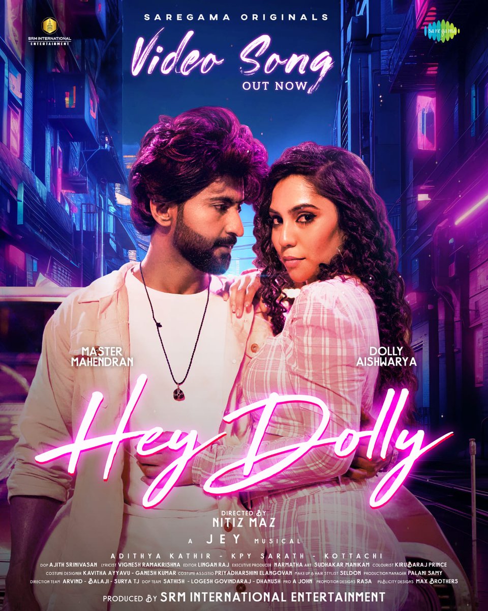 #HeyDolly is out now! youtu.be/a-n7wOpcf6g?si… @saregamasouth SRM INTERNATIONAL ENTERTAINMENT @Actor_Mahendran @urs_dolly @MazNitiz @adithyarkm @srinishajayase2 @ajithsri1995 @JEYASEELAN_12 @johnmediamanagr #albumsong #saregama #trending #musiclove