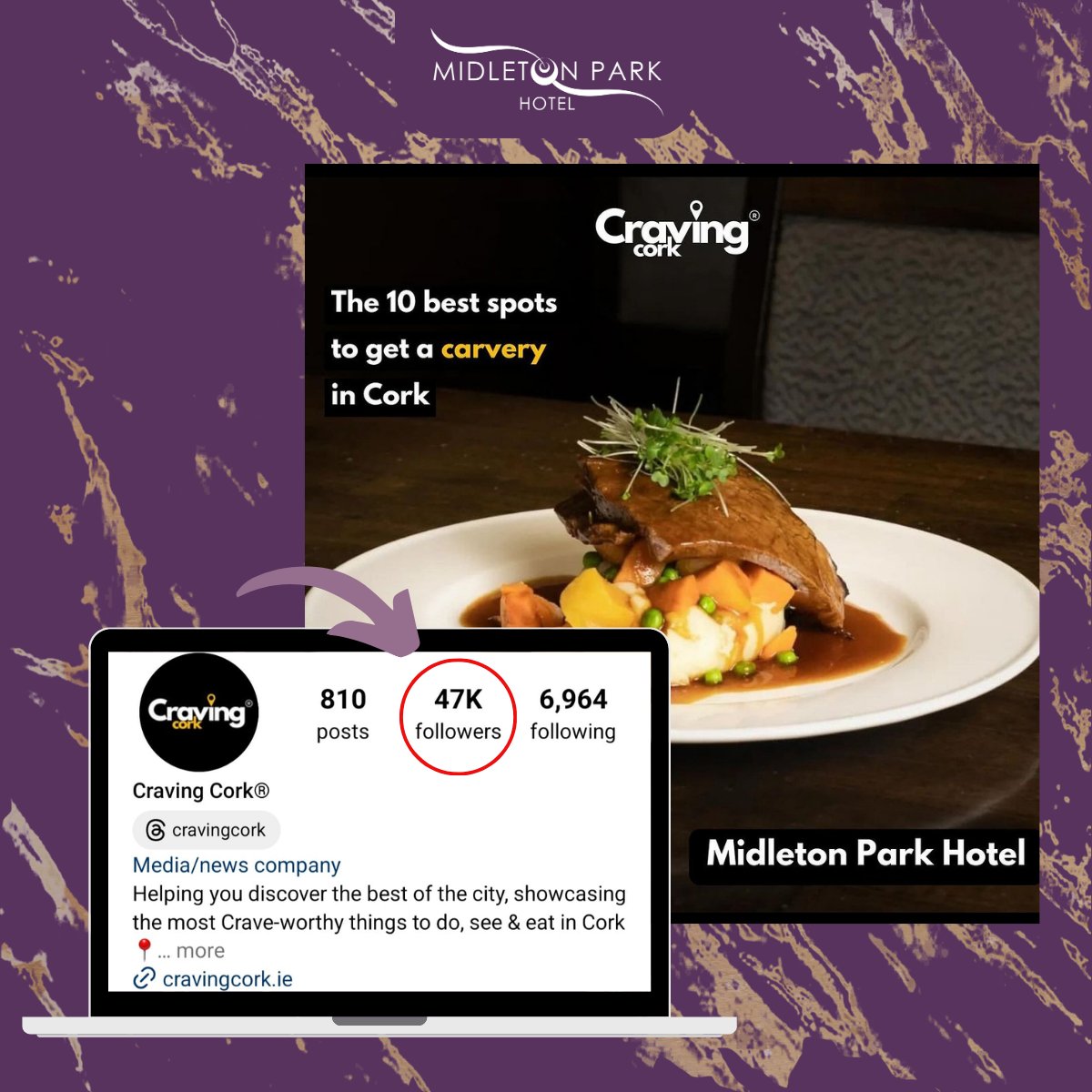 We're thrilled to announce that Midleton Park Hotel has been selected by Craving Cork followers as one of the Top 10 best spots to get a Carvery in Cork! 🌟 Congratulations to our team for this great achievement! 🙌 #Top10Carveries #ProudTeam