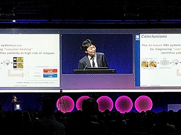 Well done VisitingFellow Dr Yasuharu Maeda on his talk,
Novel artificial intelligence-assisted Image Enhanced Endoscopy assesses accurately "vascular-healing" and predicts long-term clinical relapse in patients with ulcerative colitis:a prospective cohort study#ECCO <a href="/Pharmabiotic/">APC Microbiome Ireland</a>