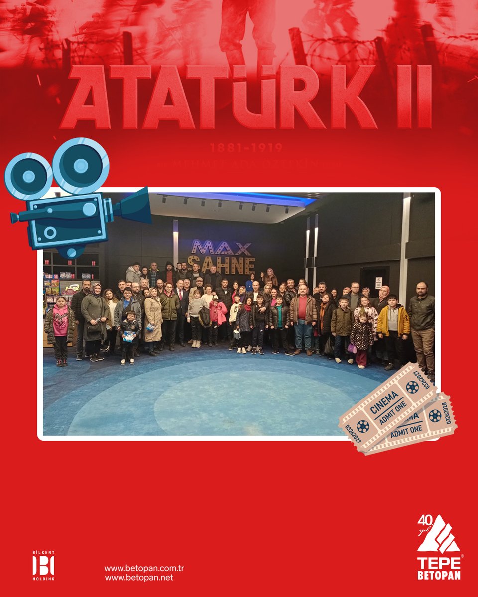 tepebetopan's tweet photo. Betopan ve Tepepan fabrika çalışanlarımız ve aileleri ile 40. yıl etkinliklerimiz kapsamında, 3 gösterimde, Atatürk 2 filmini izledik.🍿🎞️ #ATATÜRK #AtatürkFilmi #AtatürkTheMovie https://t.co/aNWKqmc4Vh