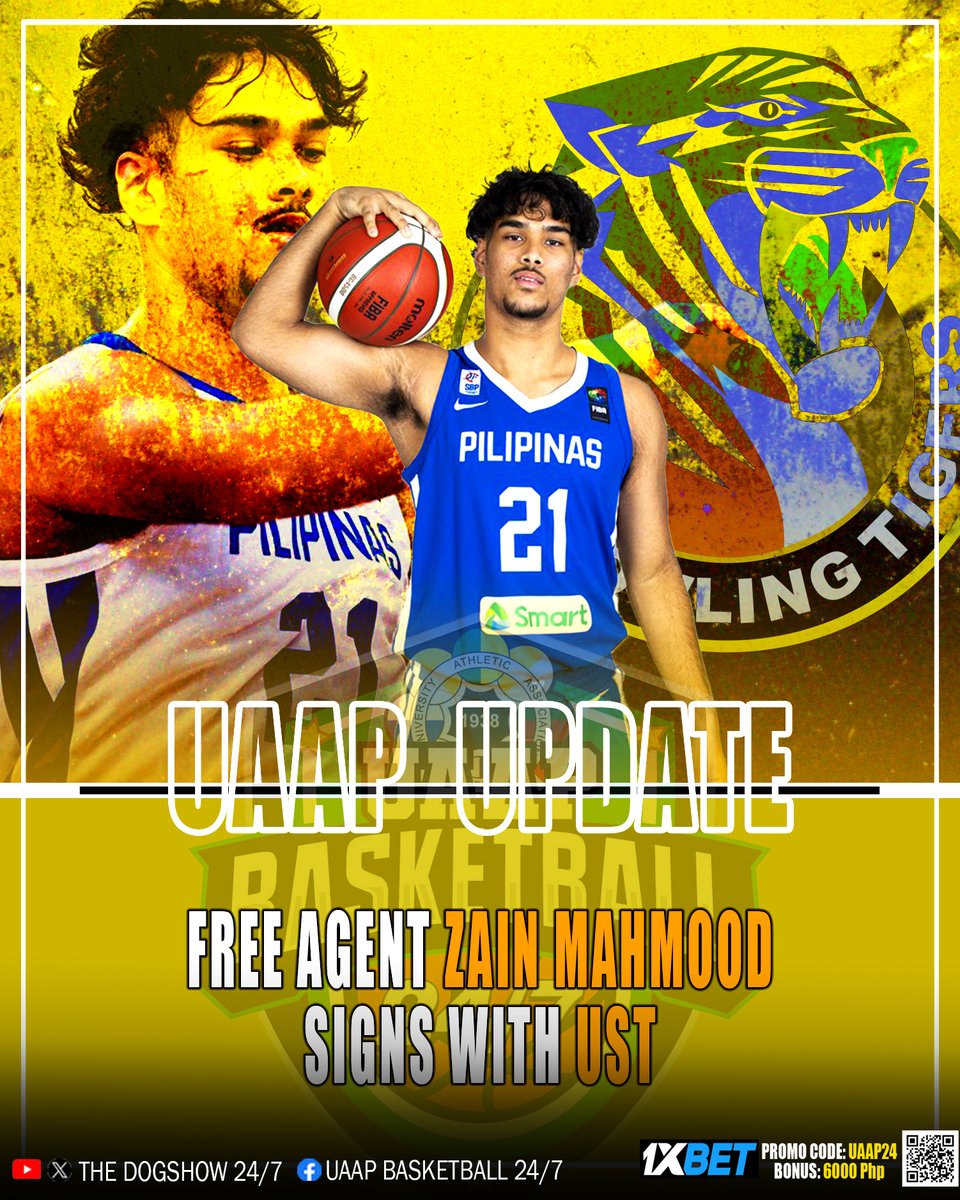 Free Agent ZAIN MAHMOOD signs with UST Growling Tigers.
Contract offer is up to 5 years. Eligible to play right away.
.
'Okay lang ba sainyo na ganito na kami magbigay ng updates sa UAAP?!?' lol
.
-- brigh
.
#UAAPSeason86 #UAAP86
#UAAPBasketball #UST #GoUste