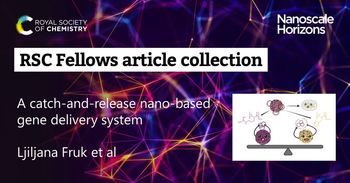 nanoscale_rsc's tweet photo. In our #RSCFellowsCollection Ljiljana Fruk @FrukLab and her team at @Cambridge_Uni report a catch-and-release nano-based gene delivery system 👇
https://t.co/TTPqQQ6FhL https://t.co/BF8GvPXw6H