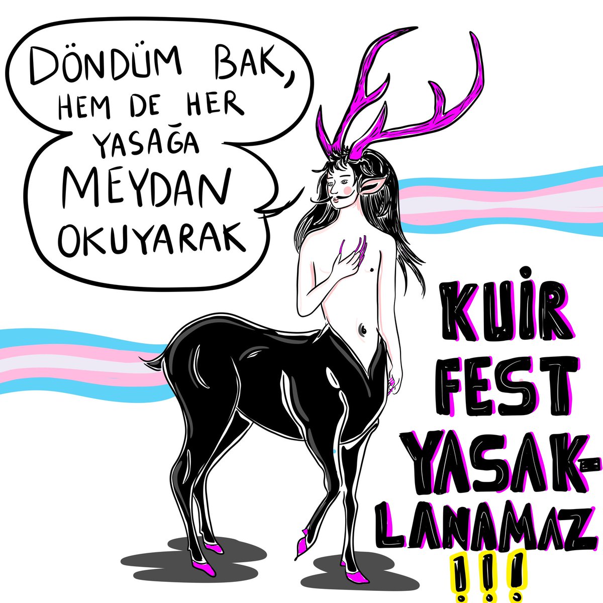 🎥Kuirfest yasaklanamaz! Semih Özkarakaş, çizdi: 'Döndüm bak, hem de her yasağa meydan okuyarak' kaosgl.org/temasa-icerik/…