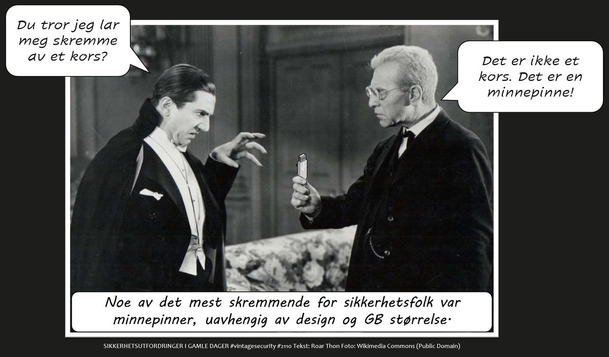 Det viktigste med en minnepinne er å 𝙝𝙪𝙨𝙠𝙚 hvor du la den sist! Det er derfor vi kaller dem minnepinner...

#vintagesecurity #infosec #sikkerhet #humor #ironi