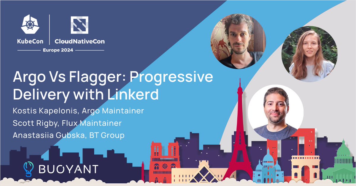 ArgoCon attendees, be sure to sign up for @r6by, @codepipes, and Anastasiia Gubka's talk: Argo Vs Flagger: Progressive Delivery with Linkerd 👉 sched.co/1YFjm