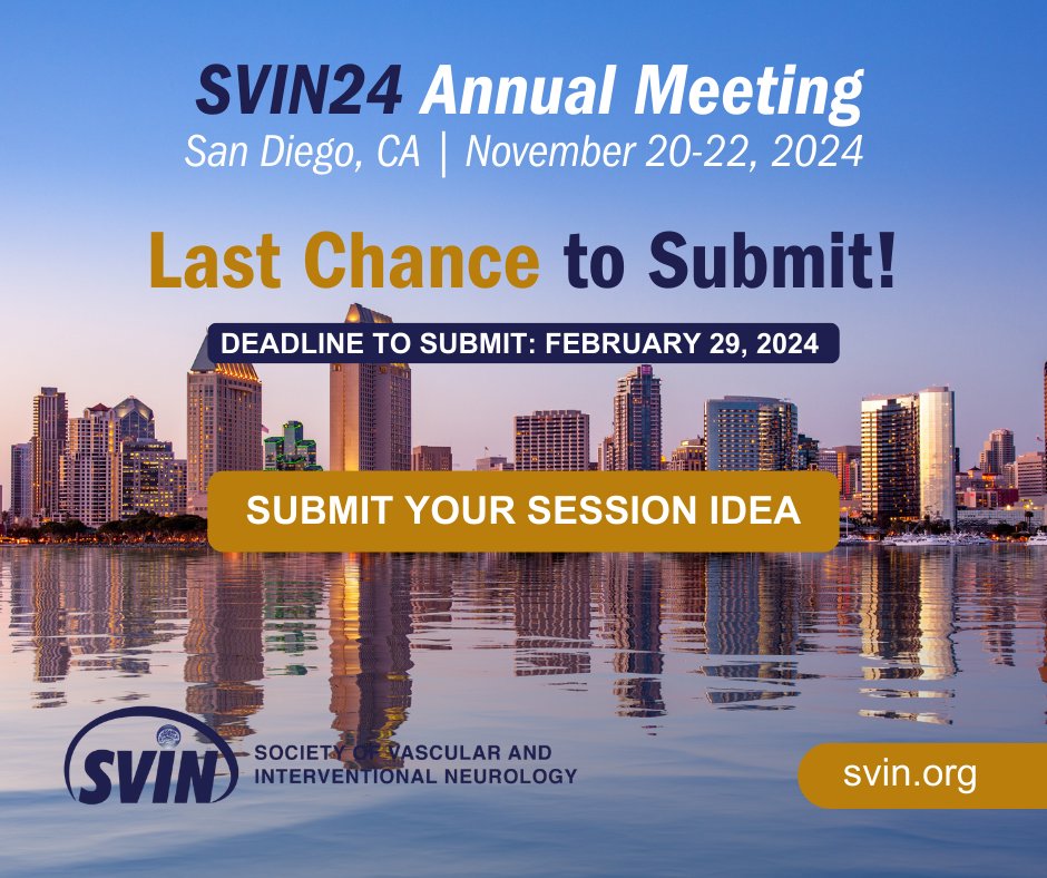 Tell us what you want to see at our next meeting! As we look forward to the #SVIN2024 Annual Meeting, we invite you to submit your ideas for session topics, debates and speakers. The deadline to submit is February 29th, 2024 23:59 CST zurl.co/8vrZ