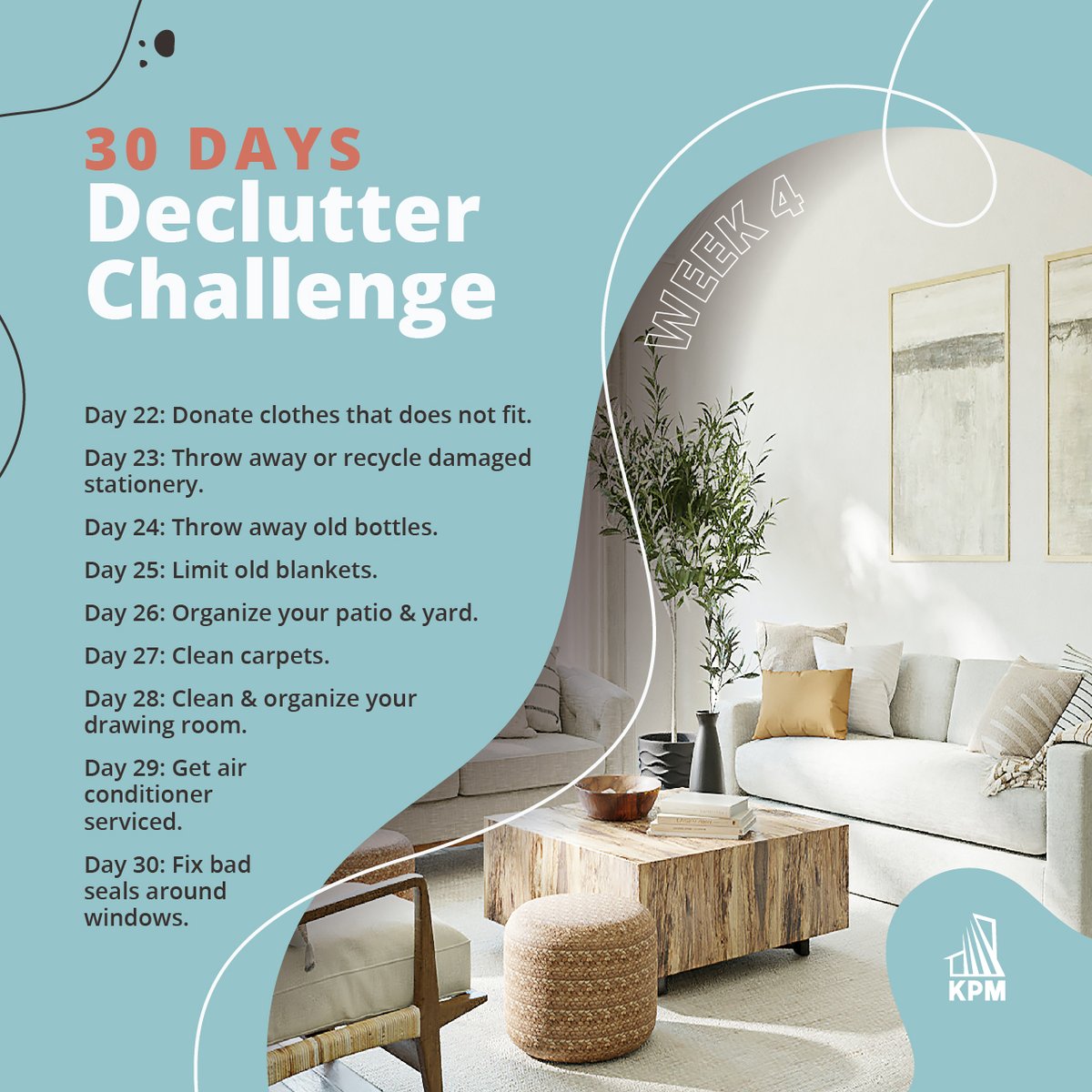 kpmproperties's tweet image. Ready for a clutter-free home? Join our #30DaysDeclutterChallenge! #Week4

#KPMPropertyManagement #DeclutterChallenge #HomeOrganization #ApartmentLiving #Homes #NewApartment #Apartment #DecorateYourHome #Spacious #Space #RoomSpace #Goals #Lifestyle #GoodVibes #LastWeek
