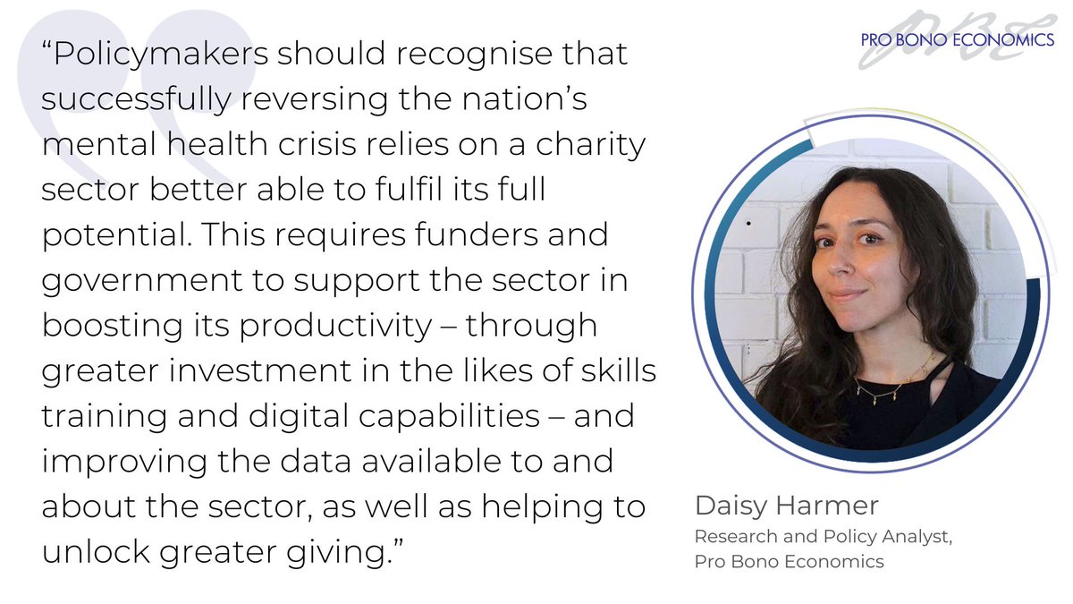 To successfully reverse the nation's mental health crisis, policymakers need a charity sector better able to fulfil its potential. 

This requires support to boost productivity, improve data and unlock greater giving. 

Read more from <a href="/daisy_harmer/">Daisy Alessandra Harmer</a> 👇
ow.ly/bvuF50Qp4hn