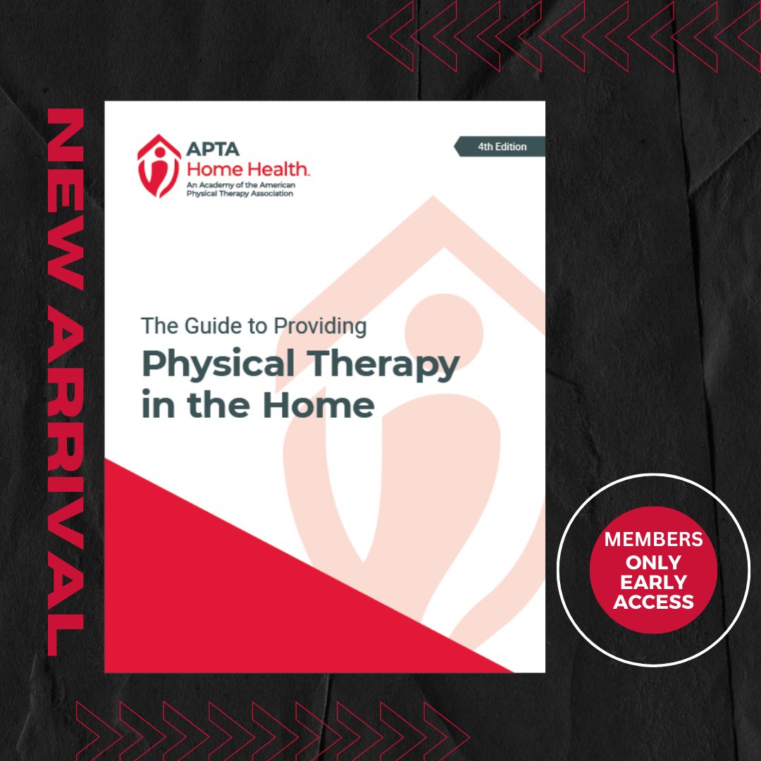 Check out the new 4th edition of The Guide to Providing Physical Therapy in the Home! Members can now download a digital copy for FREE! Print copies will be available for purchase for everyone soon! aptahhs.memberclicks.net/guidetoprovidi… #AHH #APTAHomeHealth #APTA #PhysicalTherapy