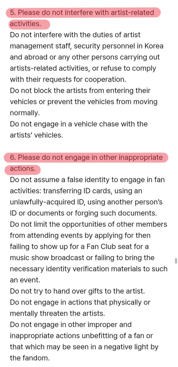 WorldwideCarats's tweet photo. [ADMIN] 
We are URGING EVERYONE to please REVISIT, RE-READ, and UNDERSTAND the FAN ETIQUETTE RULES that Pledis has released last 2022. 

Fan Etiquette Rules - SUMMARY

1. DO NOT VISIT unofficial engagement venues or private spaces (practice areas, living areas/nearby areas, hotels, airport, anywhere that they are currently visiting outside their official schedule).

2. DO NOT STALK the artists. Waiting for them outside when they are clearly off-schedule and wanting to interact with them is considered stalking.

3. DO NOT SELL OR PURCHASE the artists' personal information (address, phone numbers, ID, flight details, hotel details, etc.)

4. DO NOT TAKE PHOTOS, VIDEOS NOR AUDIOS except where permitted. Fans shouldn't record/photograph the members outside their official schedules.

5. DO NOT INTERFERE with artist-related activities. Do not block their way, their car, nor mob them anywhere.

6. DO NOT ENGAGE in other inappropriate actions that may threaten the artists physically and mentally, nor do things that may put the fandom and artists in bad light.
—

Please always put all of the members' safety and comfort above our wants & desires as fans. Let's remember that the boys are still human that needs their own space and personal time respected, especially by the fans who claim to love them.

We sincerely hope that Carats will respect #SEVENTEEN and remember their LIMITATIONS as FANS. Thank you for understanding.

(To read more 👇🏻)
🔗 https://t.co/NpsQSUDjQn

#세븐틴 #セブチ @pledis_17 @pledis_17jp