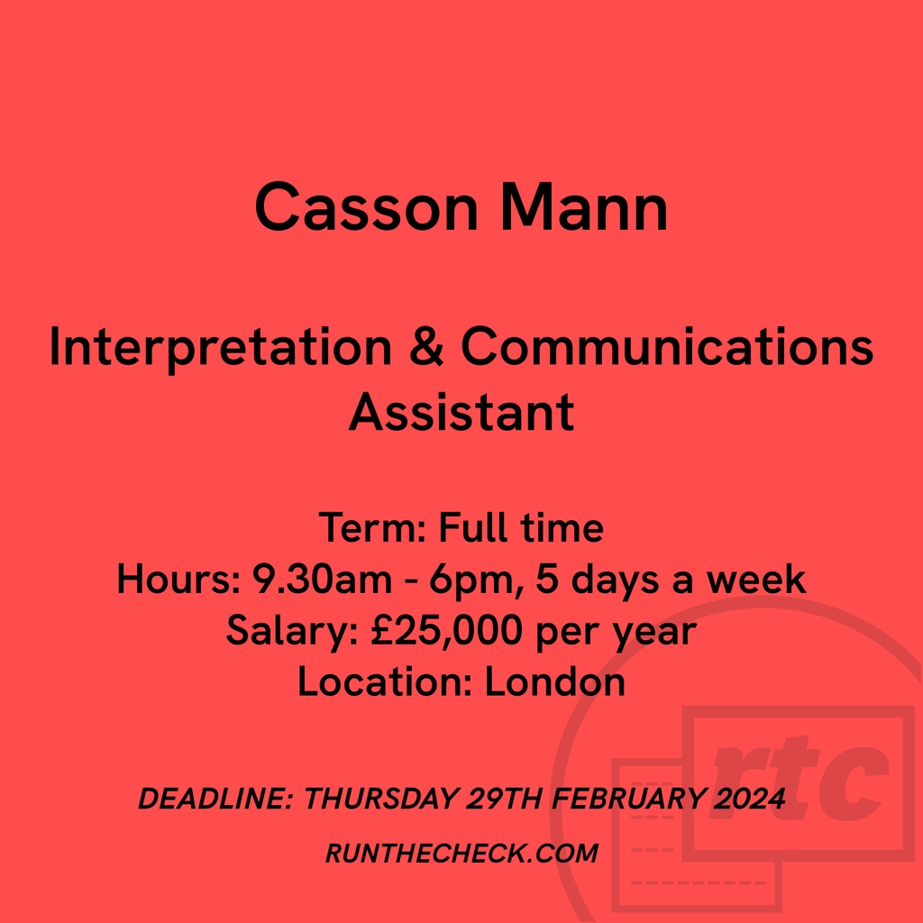 Run The Check (@runthecheck) on Twitter photo <a href="/cassonmann/">Casson Mann</a>, Interpretation & Communications Assistant ♦️
Apply ↓
runthecheck.com/casson-mann-in… <a href="/cassonmann/">Casson Mann</a>, Interpretation & Communications Assistant ♦️
Apply ↓
runthecheck.com/casson-mann-in…