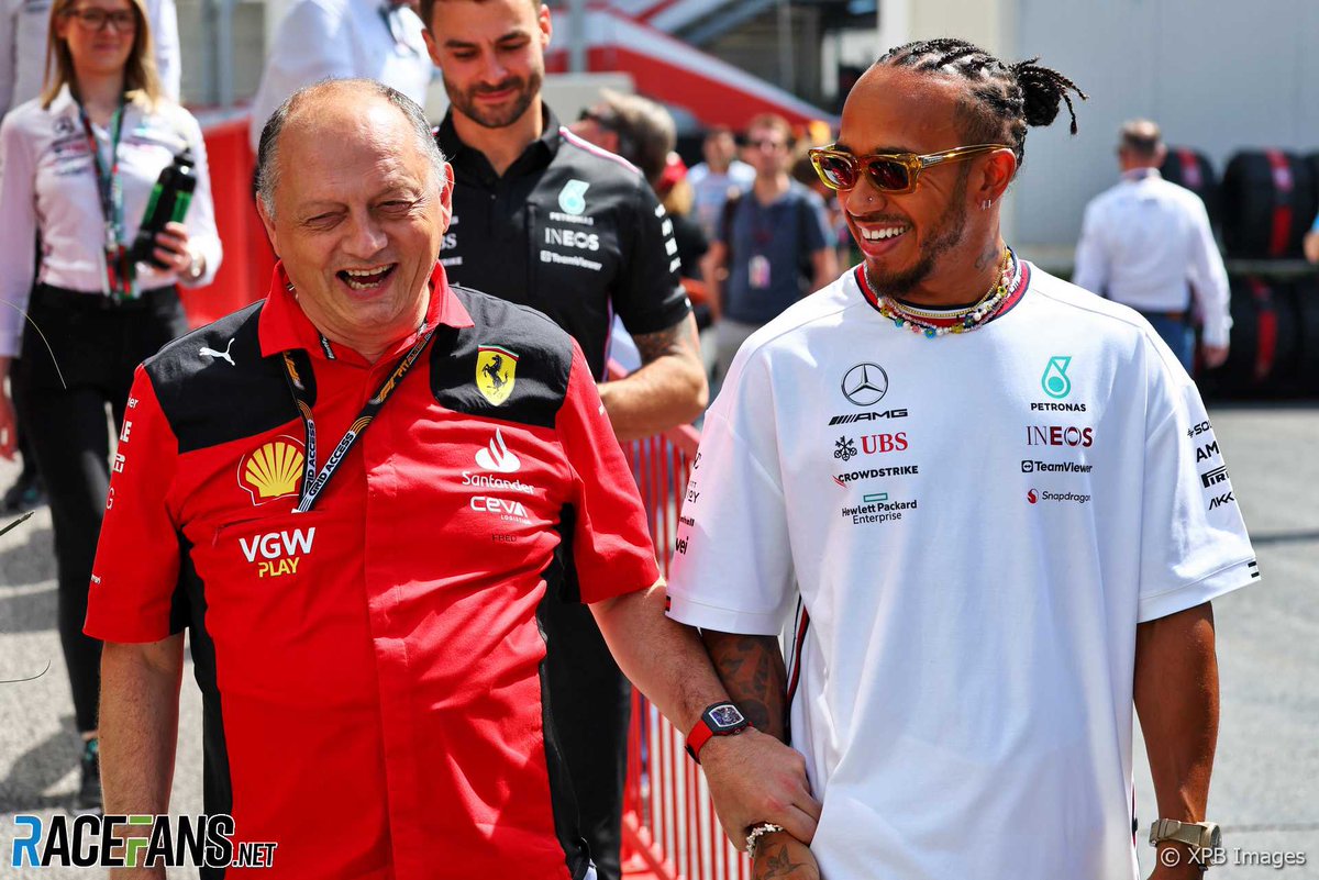 fiagirly's tweet photo. #F1 | Lewis Hamilton admitted that Fred Vasseur played an important role in his decision to go to Ferrari: “I have a long connection to Fred. We had a lot of success together in Formula 3 and GP2. Even after that, we were always in contact.”

“I always knew that he would be a good team boss in Formula 1. But he wasn't interested in that for a long time. At some point, he accepted the job at Ferrari and the picture came together.”
