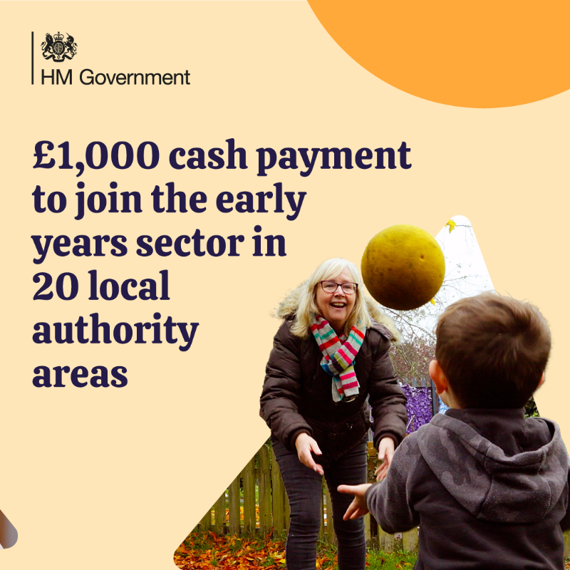 educationgovuk's tweet photo. Looking to #DoSomethingBig with a career working with small children? Skills Bootcamps in early years are a free, flexible way to build skills and go on to study a Level 3 Early Years Educator apprenticeship.

Discover ways we’re growing our workforce ⬇️ https://t.co/CGG3nTxDLc